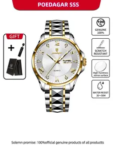 Men's Business Fashion Round Dial Analog Quartz Watch, Quartz Wristwatch, Fashion Watch for Party, Daily Clothing Decor, Trendy All-match & Exquisite Watch for Birthday Gift with Box, Business Fashion Watches, Analog Wristwatches