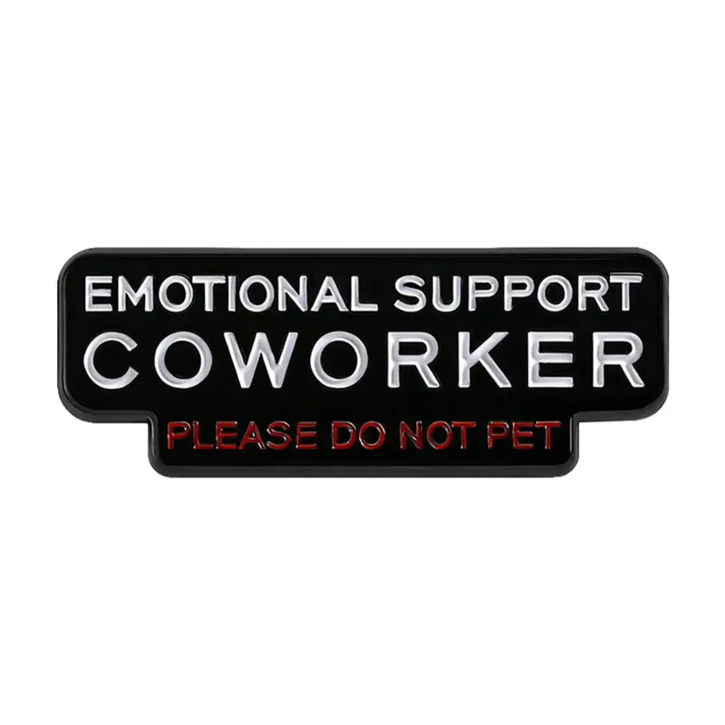 Emotional Support Coworker Badge, Statement Brooch Pin Clip for Backpack Collar, Fashion Jewelry Gift for Guys Women Daily Wear, Men Accessories