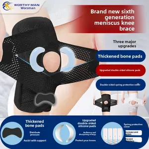 6th Gen Meniscus Knee Brace | Adjustable Breathable Knee Support with Silicone Padding & Spring Stabilizers – Knee Protector for Running, Meniscus Tears & Daily Wear tactical accessories football drip accessories
