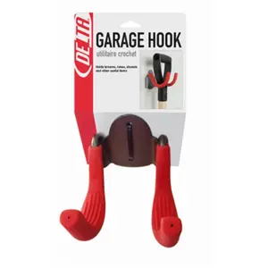 212 MAIN Delta Cycle 253756 Single Hook Utility Holder with Molded Arms, Garage Hooks, Wall Mounted Storage Organiser, Shop Wall Organizer, Tool Holder