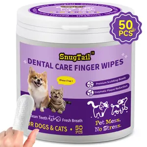 Dog Teeth Cleaning Wipes for Bad Breath – 50 Pcs,Dental Wipes for Dogs & Cats to Remove Plaque, Tartar & Freshen Breath,No-Rinse Toothpaste Alternative,Gentle Gum Care for Puppy, Adult & Senior Pets