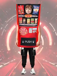 Boys' Vending Machine Costume Onesie, Unique Design, Halloween Party, Christmas and Festival Performance Wear, Long Sleeve, Fitted