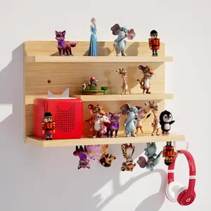 for Tonies Shelf  - Tonies Figure Organizer for  Room, Wooden  Display Shelf for Tonies Box Holder, Wall Floating Shelves  Storage Compatible  Station (3 Tier, )