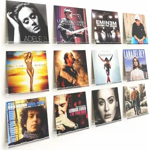 12 Pack Vinyl Wall Mount Shelf, 12" Vinyl Record Holder, Clear Record Shelf Display and Storage,  Shelves for Wall, , Living Room, Bedroom