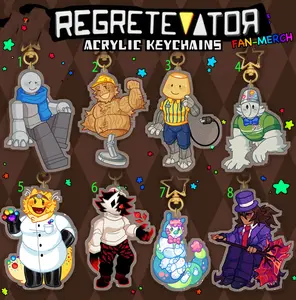 SERIES 2 REGRETEVATOR - Keychains: Wallter, Mark, Lampert, Spud, Dr. Retro, Folly, Pilby, Mach, Durable, And Perfect For Bags, Keys, Or Gifts