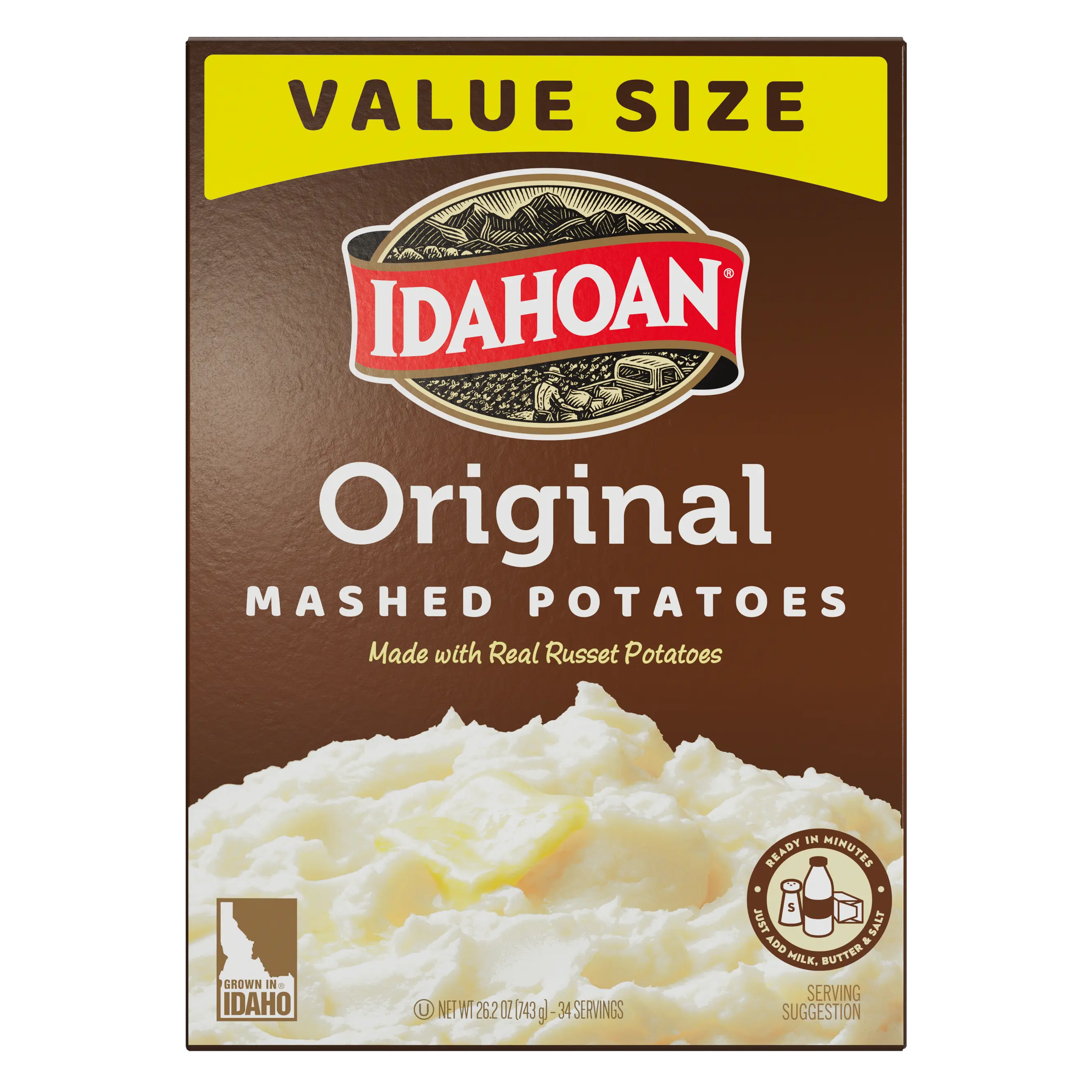 Idahoan Original Mashed Potatoes, 26.2 oz, Pack of 8