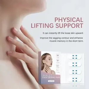 120PCS Invisible Instant Face Lift Tape, 24H Breathable Waterproof Facial Lifting Patches for V-Shape Jawline, Double Chin & Sagging Skin