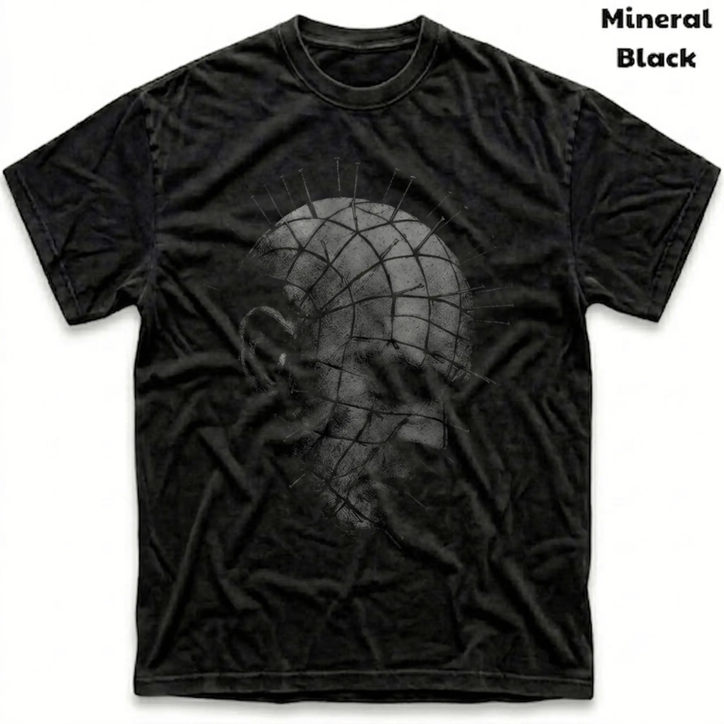 Men's and Women's T-Shirt, Vintage Hellraiser Graphic Tee, Pinhead Cenobite Movie Merch, 80s Cult Classic Horror, Retro Grunge Streetwear, Spooky Halloween Outfit, Oversized Mineral Black, Gothic Y2K Trendy Aesthetic Top, Scary Film Fan Gift