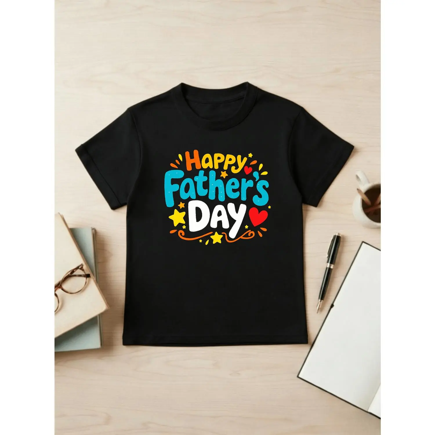 2026 New Father's Day Matching Family T-Shirts for Boys and Girls, Short Sleeve Tops, Children's Holiday Gift, Family Set Base Layers