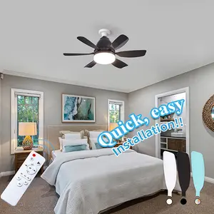 Socket Fan with LED Light and Remote, Small Dimmable Ceiling Fan, Adjustable Speeds and Brightness, Light Socket Fan for Bedroom, Kitchen, Living Room