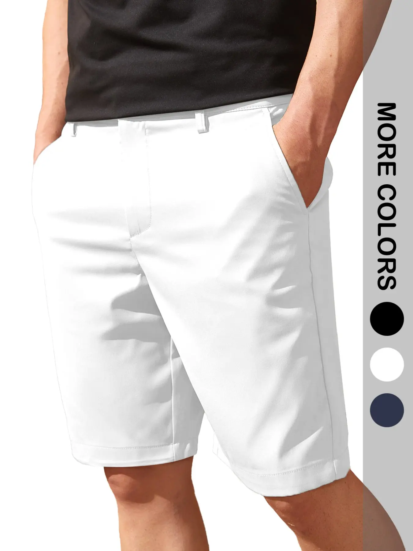 Men's Business Casual Versatile Plain Suit Shorts, Multi-Color Options, Perfect for Business Partnerships, Comfortable, Breathable and Stylish