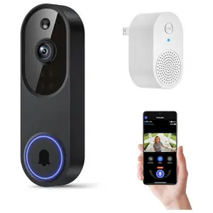 1080P Wireless Video Doorbell Camera with Chime, Smart WiFi Doorbell Camera, AI Motion Detection, Two-Way Audio, Night Vision, Cloud Storage, 2.4GHz WiFi Security Camera