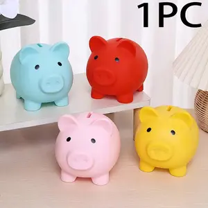Cute Plastic Pig Piggy Bank for Kids and Adults, Decorative Piggy Bank, Savings Coin Bank for Birthdays and Holidays, Perfect Gift for Christmas Halloween Thanksgiving