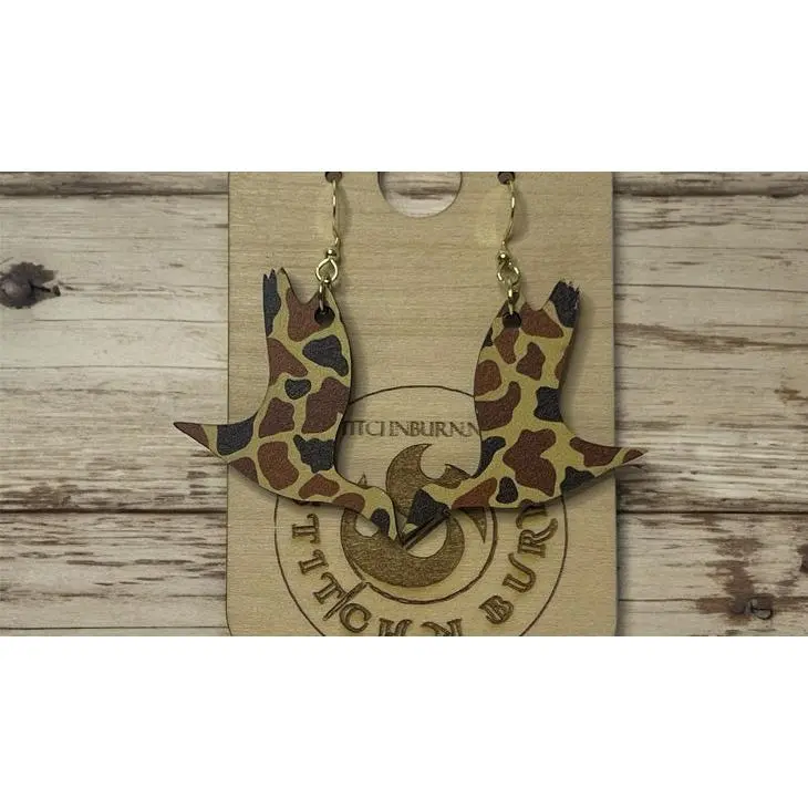 Duck Camo - Flying Duck - Earrings