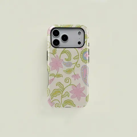 One floral paisley pattern protective case, a sturdy and durable two in one protective case, suitable for iPhone 18/17/16/15/14/13/12/11 Pro Max/Plus/Pro, Samsung Galaxy S25/S24/S23 Ultra series, couple phone cases, stylish phone cases.