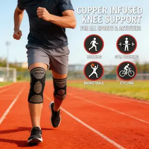 2pack-Copper Knee Braces for Men and Women-Knee Supports Copper Compression Knee Sleeve for Knee Pain, Arthritis, Sports and Recovery Support