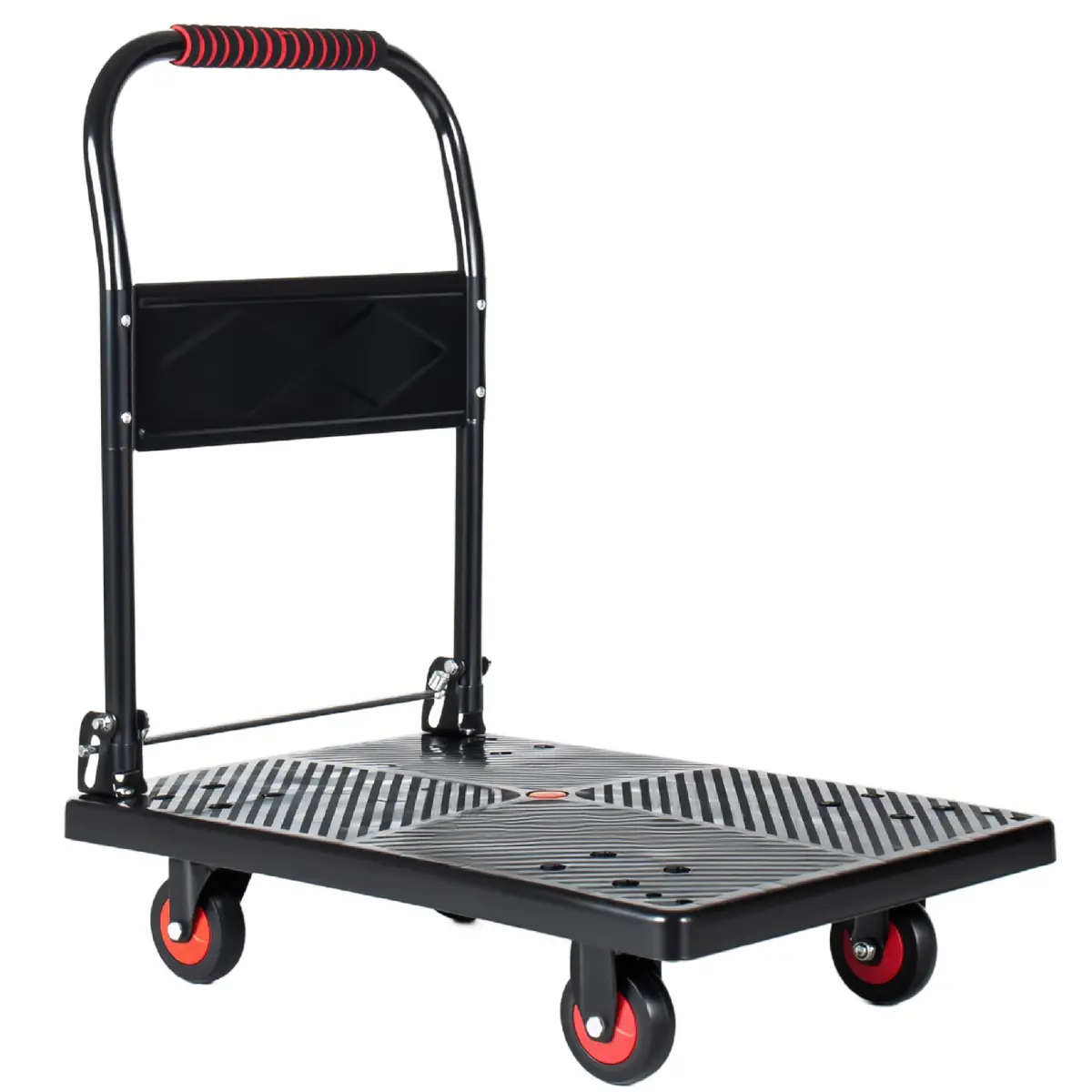 28.75*18.75*32.75 Inch Foldable Platform Push Cart, 330 LBS Heavy Duty Moving Dolly with 360° Swivel Silent Wheels, Noise-Free Rolling Compact Hand Truck for Home Garage Office Warehouse Garden, Heavy Duty Trolley, Storage Cart On Wheels,vacationoutfits,b