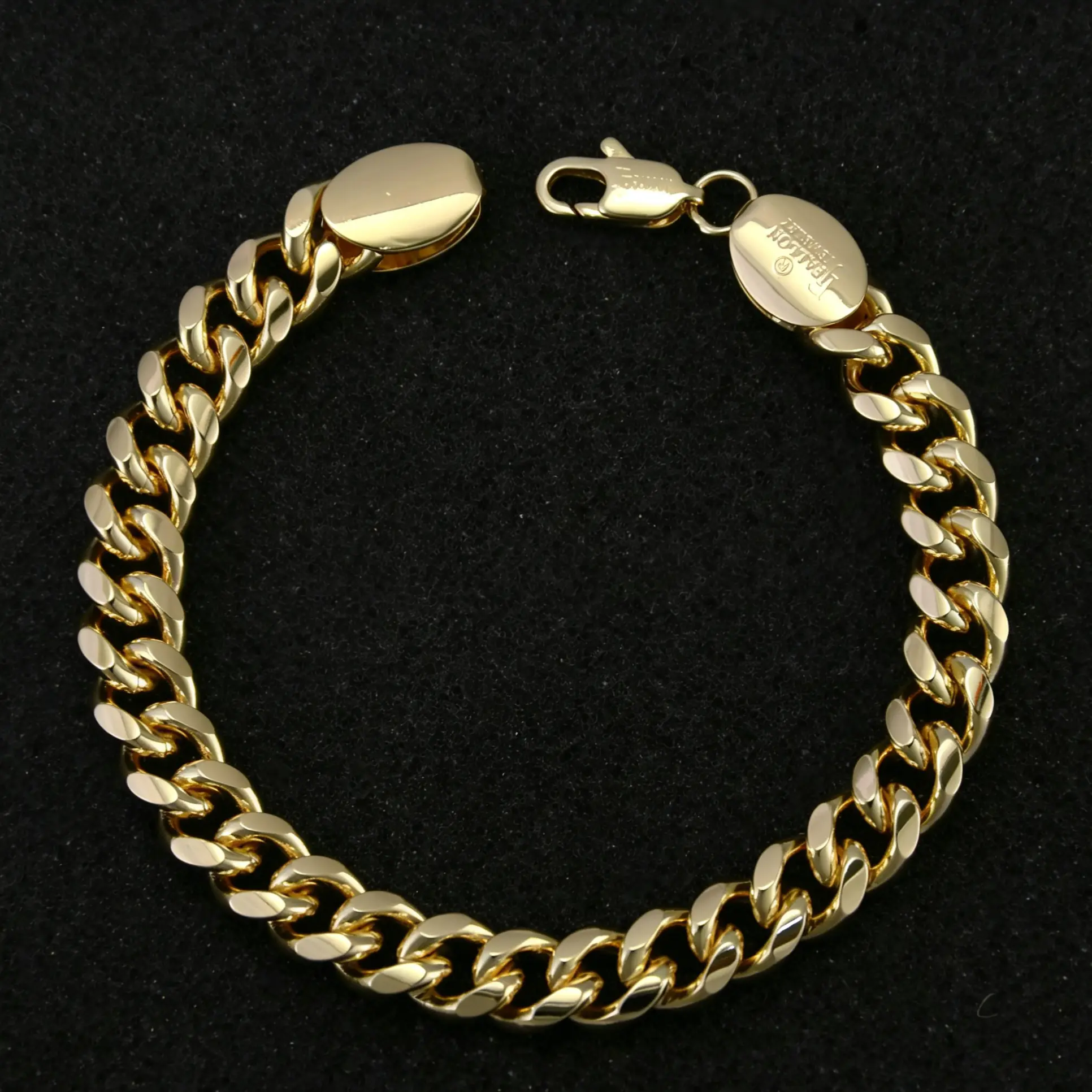 Lorvè 14K Gold-Plated Slim Cuban Chain Bracelet Choker for Men and Women, 3/3.5mm Stainless Steel Jewelry,  18-20 cm Length, Valentine Gift