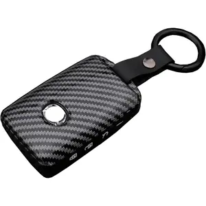 Key Fob Case fit for 3 Hatchback, CX4 CX5 CX8 CX9 CX-30 6 WAZSKE11D01 ABS Carbon Fiber Pattern