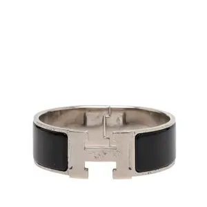 Pre-owned HERMÈS Zinc Alloy Small Leather Goods Clic Clac H PM Enamel Bracelet Size 16