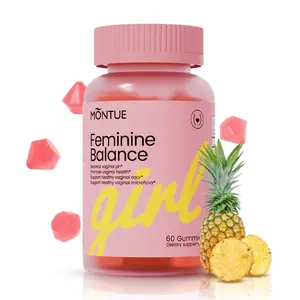 Montue Premium Feminine Balance Gummies for Women's- Supplement for Women PH Health, Immune Support - Vegan, Gluten-Free & Halal - Hawaiian Pineapple - 60 Gummies