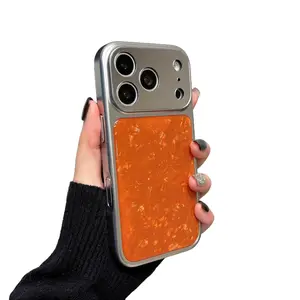 Instantly transforms into 17 large windows, suitable for iPhone 17 phone case, resin shell pattern, 16 Pro Max anti-drop hard case
