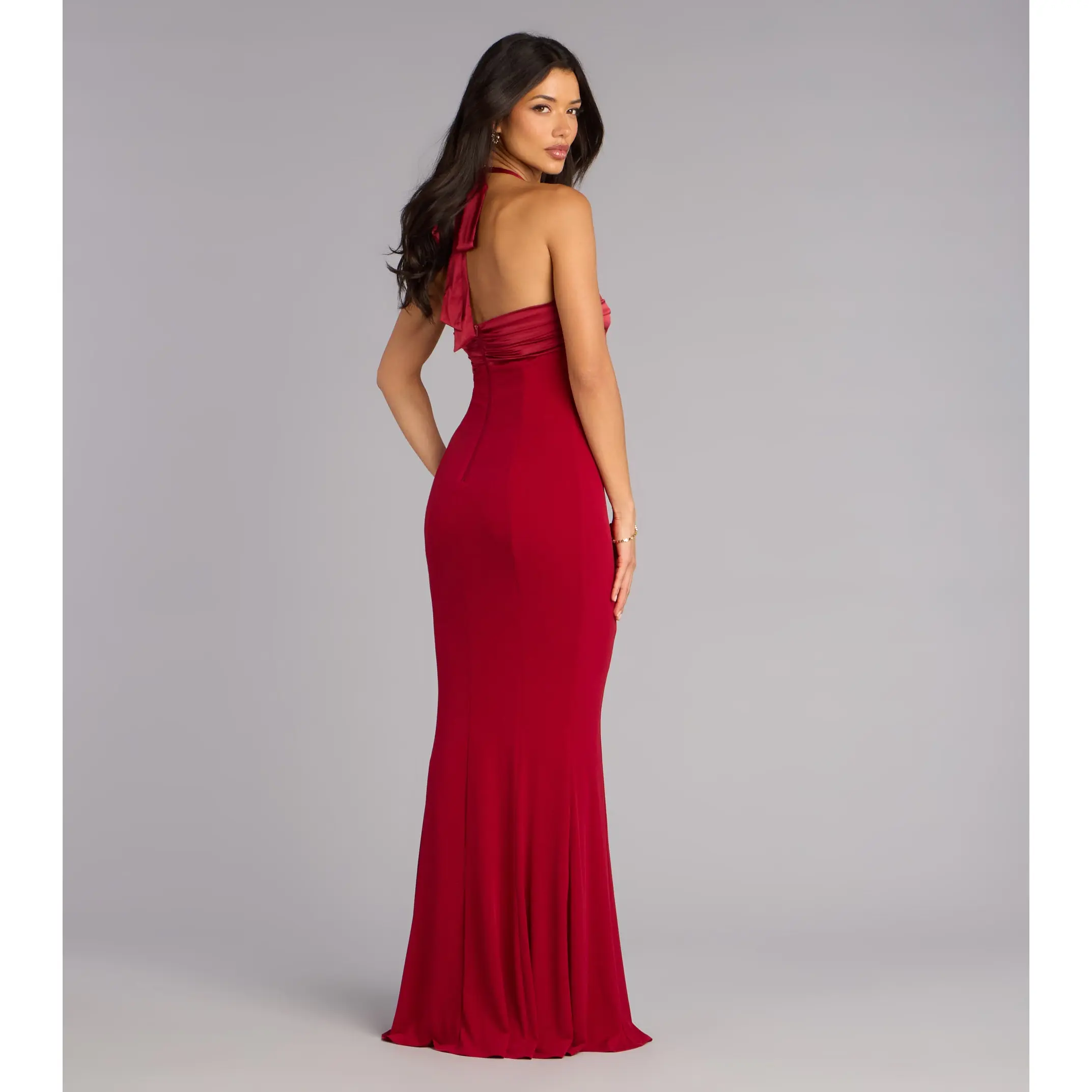 Christine Satin Halter Mermaid Formal Dress - TikTok Shop Christine Satin Halter Mermaid Formal Dress - TikTok Shop