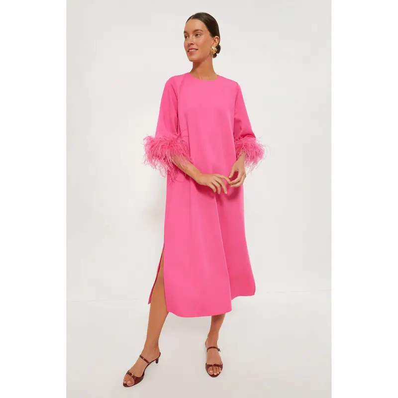 neon pink dress feather - TikTok Shop