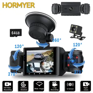 Car 3/4 Channel Dash Cam, 1 Set Car Front & Rear Left & Right Recording HD Driving Recorder, Car Night-Vision Dash Cam with SD Card, Car Dvr, Car Front Camera, Car Dashboard Camera