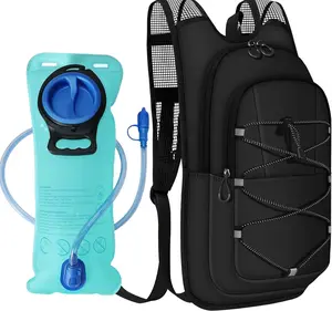Hydration Backpack 2L Water Bladder Leakproof Lightweight Running Hiking Cycling Pack Breathable Straps Multi Pocket Outdoor Bag