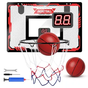 Basketball Hoop Indoor, LED Light Mini Basketball Hoops with 2 Balls & Electronic Scoreboard, over the Door Basketball Hoop, Basketball Accessories for 5 6 7 8 9 10 11 12 Year Old Kids Teen Adults Cshidworld LLC