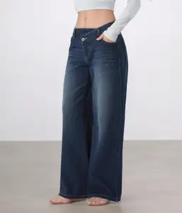 Women Low Rise Baggy Jeans Dark Wash Wide Leg Denim Pants Slimming Casual Streetwear for Women Viral Pantalones Mujer Catching Print Loose Fit mother jeans money loc low waisted crop top Cable Knit Two Tone Boho Goth Black Vintage Wide-Leg Embroidered