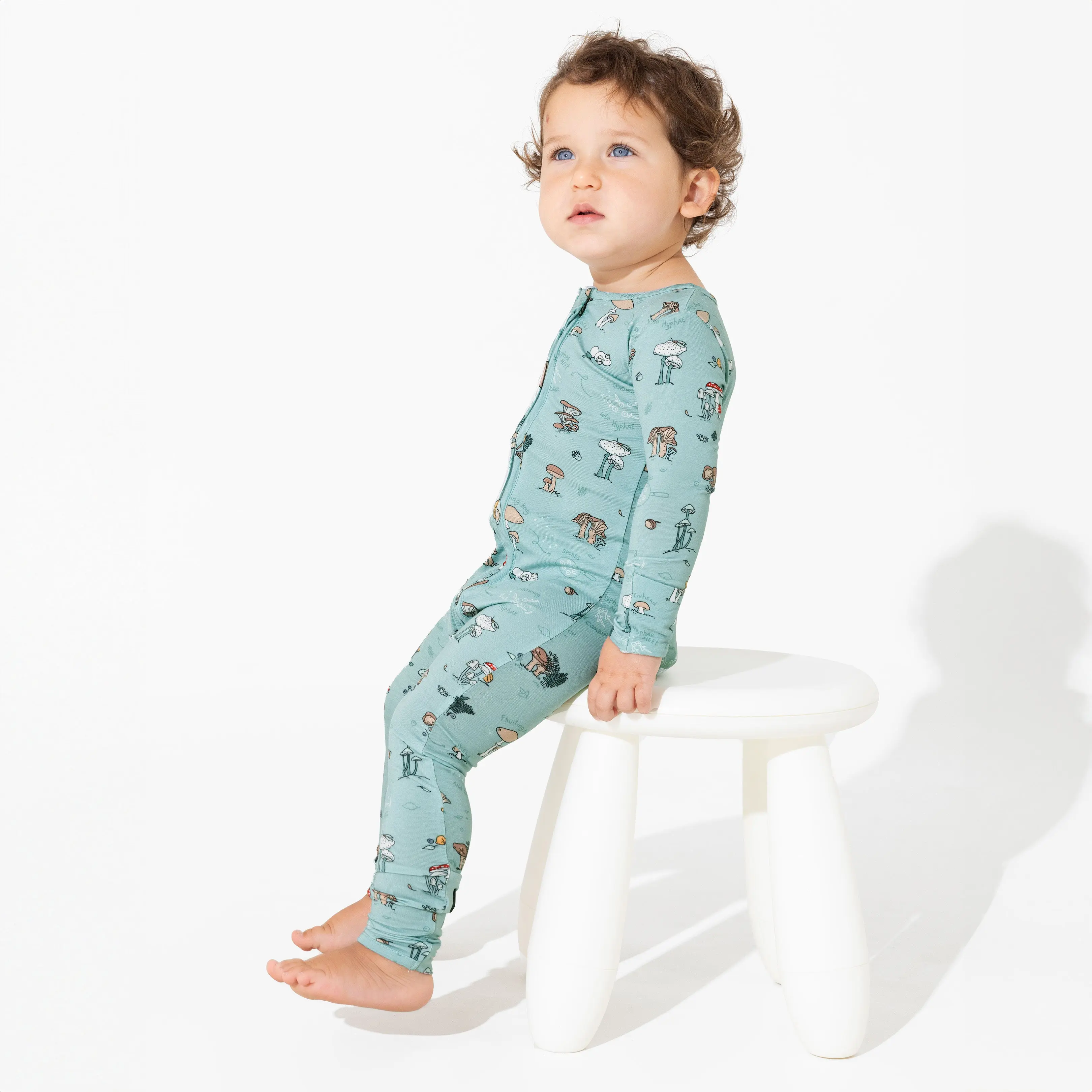 Mushroom Cycle Bamboo Convertible Footie Cozy Baby Clothing