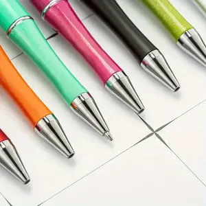 Colorful Beaded Ballpoint Pen Set, 10pcs/set DIY Beaded Ballpoint Pen, Writing Pen for Office School Student, Office Stationery & Supplies, Ballpen Set