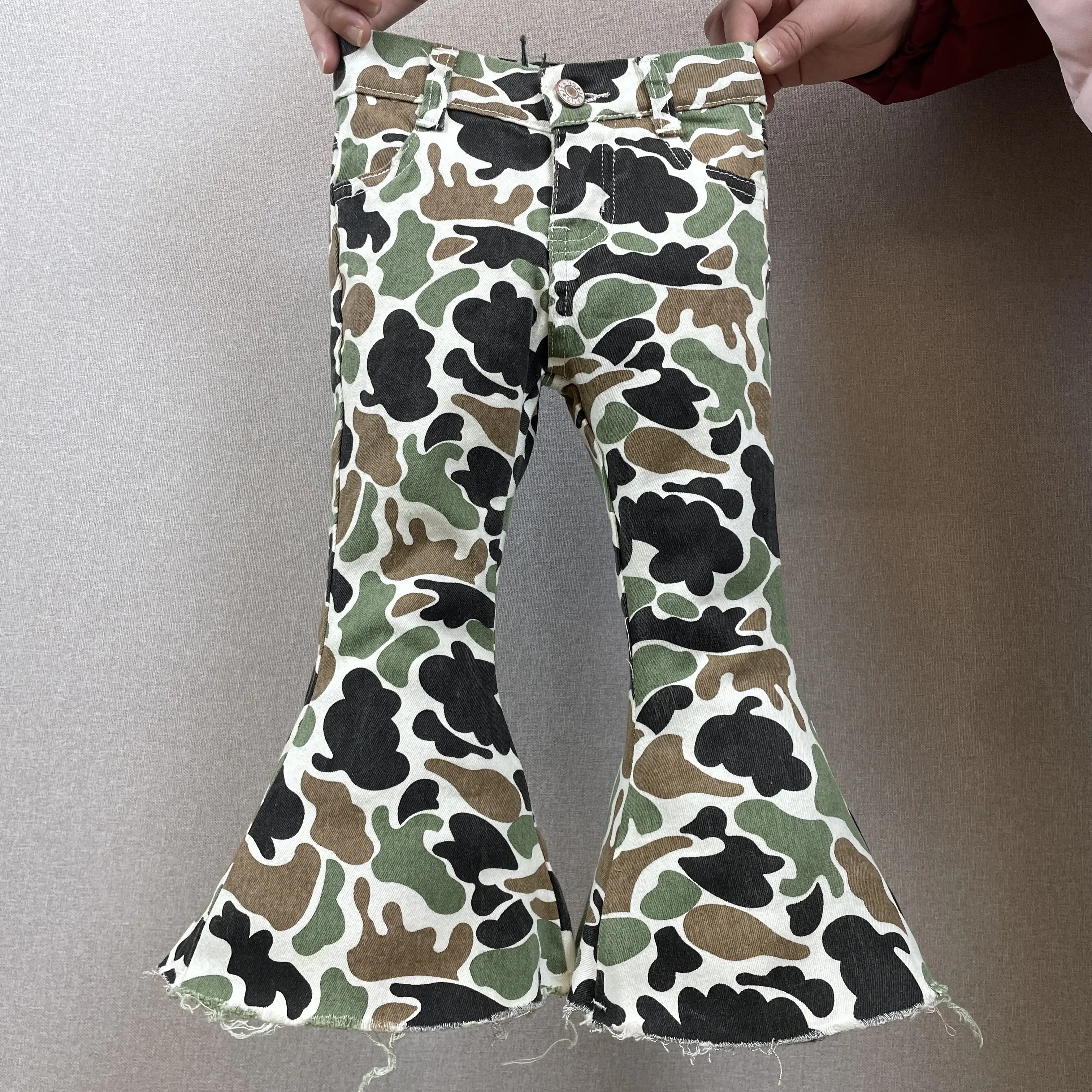 toddler Girl Bell Bottom Jeans Camo Jeans Hunting Clothes Adjustable Denim Pant