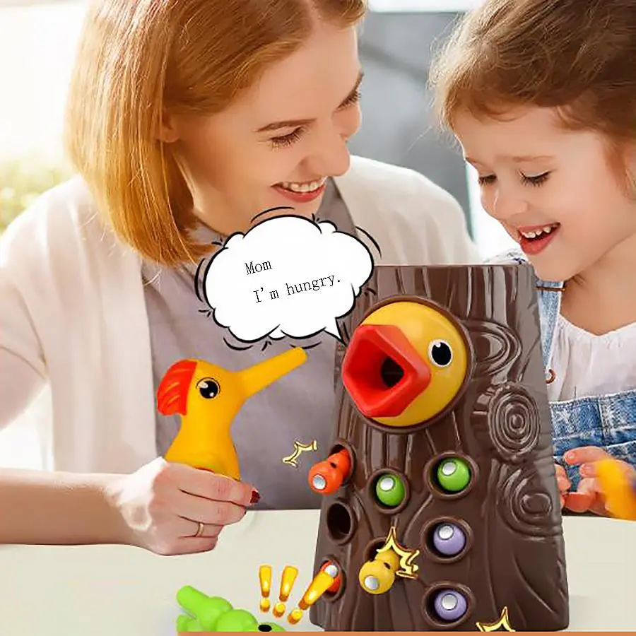 Creative Woodpecker Toy, 1 Set Interactive Pretend Play Toy, Educational Bug Catching Game Props, Preschool Toddler Busy Board, Ideal Birthday Gifts