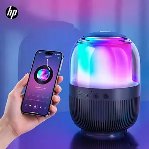 Hp Portable Outdoor Speaker, TWS Stereo, LED Light, Ipx4 Waterproof, Powerful Bass, High-Quality Sound, Ideal for Outdoor, Gaming, Daily Use, Gift