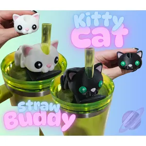 KITTY CAT STRAW BUDDY FOR TUMBLER CUP Drinkware