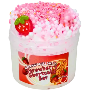 Strawberry Shortcake Bar 8oz Slime Floam Texture Scented Strawberry Shortcake Ice Cream Bar