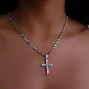 Diamond Cross stainless steel rope chain