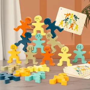 Cute Doll Stacking Game for Kids, Educational Wooden Toy, Colorful Balance Blocks, Math & Cognitive Learning, Puzzle Matching Game