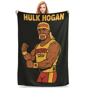 Hulk Hogan Plush Throw Blanket for Boys Girls Home Decor Warm Soft Quality Bedspread Wrestling Fan Gift