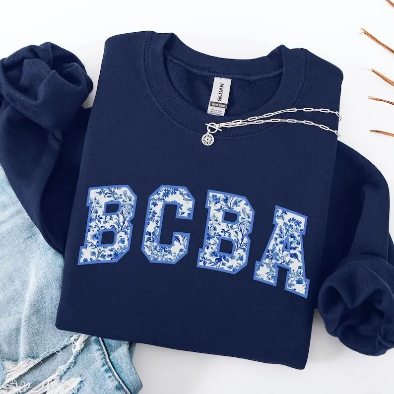 Toile BCBA T-Shirt OR Sweatshirt , Behavior Sweater Chinoiserie, ABA shirt Toile Crewneck, Behavior Analyst Sweatshirt, BCBA Hoodie Cotton Fabric Sleeve Unisex