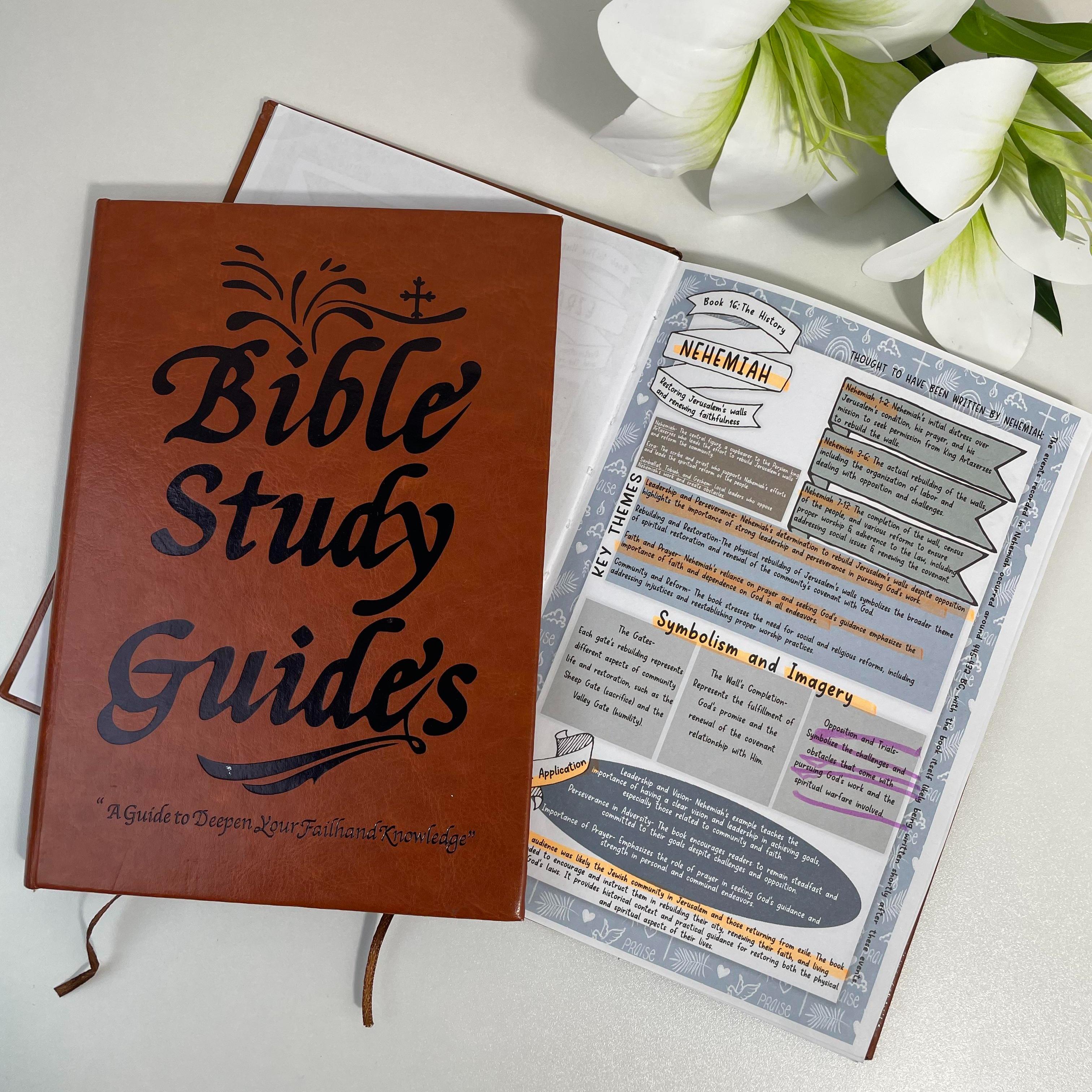 66-Page Bible Study Guide & Devotional Journal PU Leather Cover ESV Journaling for Women Men Brown Prayer Notes Daily Reflections Spiritual Growth Notebook Christian Gift