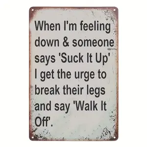 An Antique Gold Signboard - Humorous "Bear With It" Sea Metal Painting Art Sign - Antique Supply, Bar, Coffee, Supply-Special Antique Signboard Decor Decoration