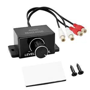 RCA Level Controller -Universal Car Audio Bass Volume Control Knob with Amplifier Installation Kit, Suitable for Low End Amplifier Volume Control Cables for Car and Motorcycle Speakers