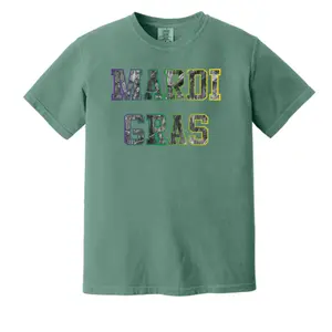 Mardi Gras Tie-Dye Blocked B&W Hunting Camo - 100% Cotton Short Sleeve