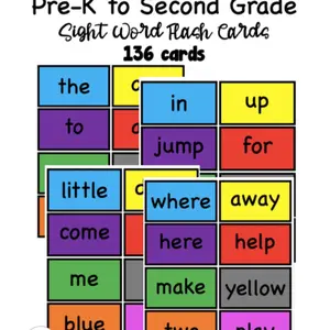 Educational Language Learning Flash Cards for Pre-K to Second Grade - Laminated and Pre-Cut