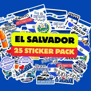 El Salvador 25 Funny Phrase Sticker Pack | Premium Waterproof UV Resistant Vinyl Decals for Cars Laptops Helmets Tumblers | Salvadoran Comedy Designs