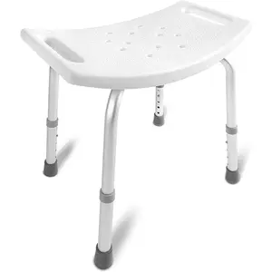 DMI Shower Chair Bath Seat for Tub or Shower Bench for Inside Shower, Made of Non Slip Aluminum with Seat, No Needed,, Holds Weight up to 300 Pounds, Bath Bench, White